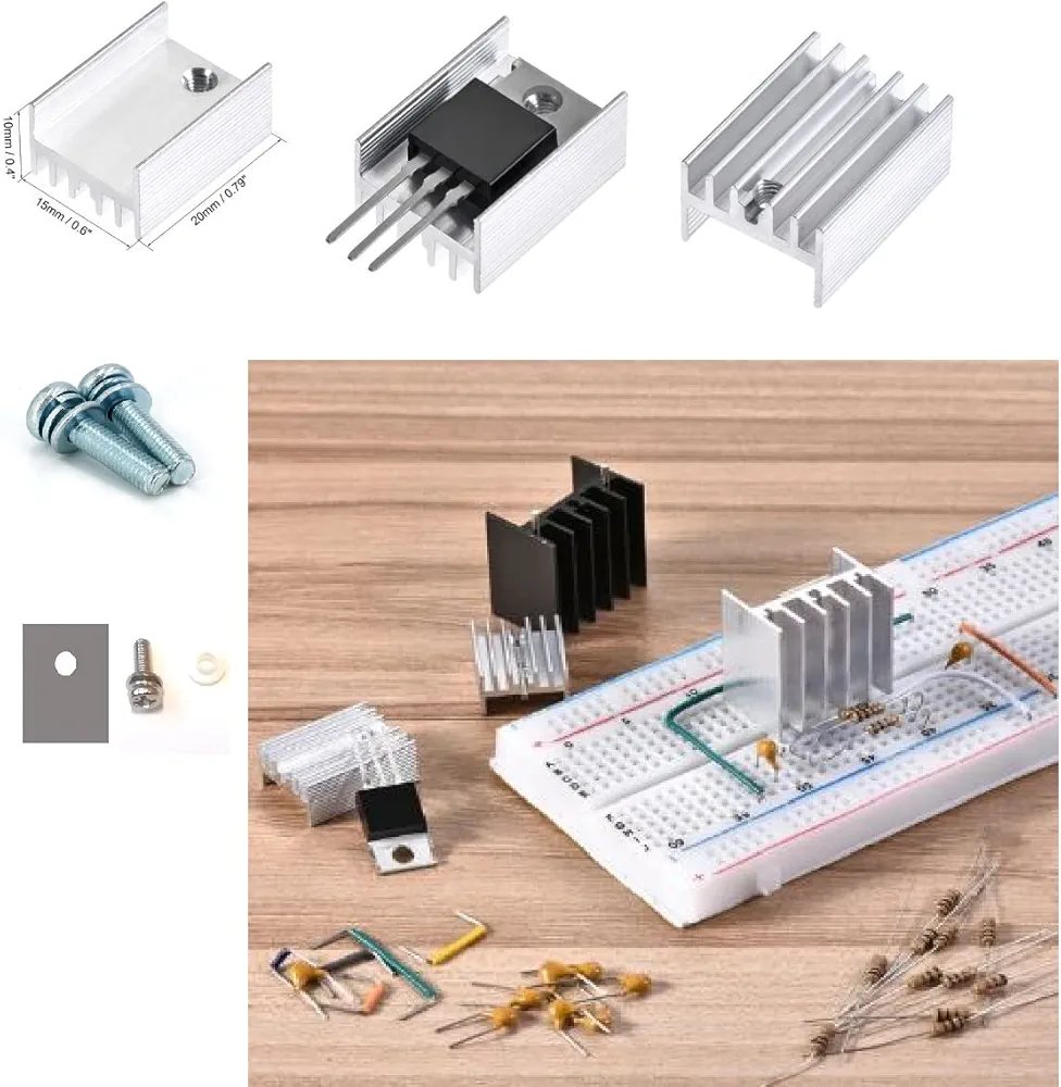 Easycargo TO-220 Heatsink Kit with Insulators & Mounts for Voltage Regulators/MOSFETs - Image 2