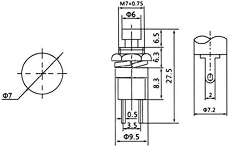 1A 250V AC SPST Momentary Mini Push Button Switch (NO) CYT1078 - Image 3